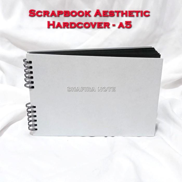 

A5 Hardcover Scrapbook Hitam Aesthetic Album Foto Vintage Buku Gambar Notebook Kado Hadiah