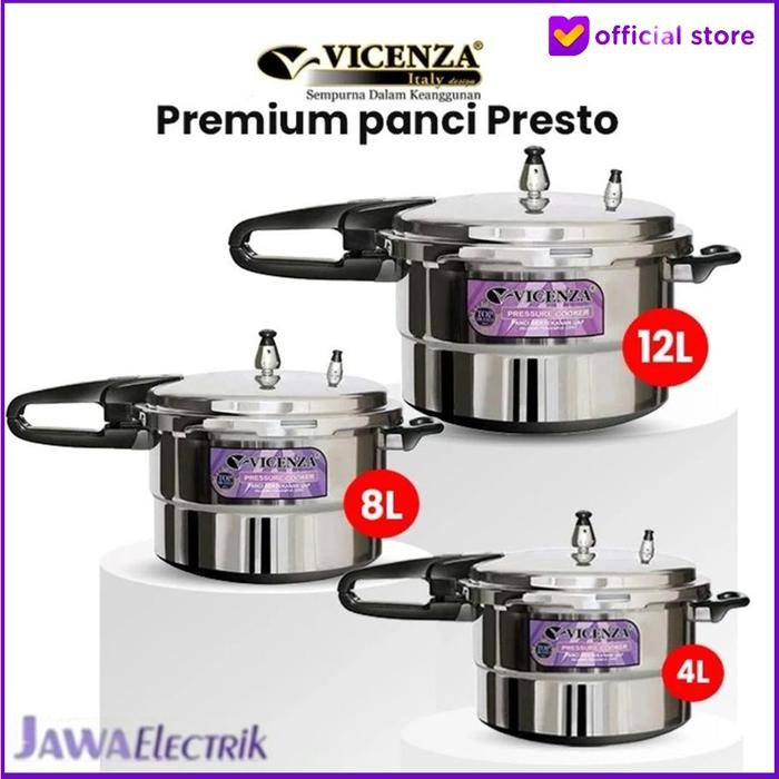 Presto Premium Vicenza V-328 Presto Kapasitas 12 Liter (28 Cm) Original Vicenza