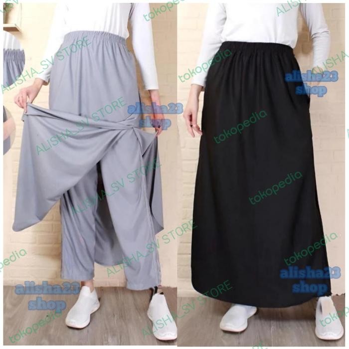 Rok Celana Senam Olahraga wanita muslim dewasa training syar'i hitam