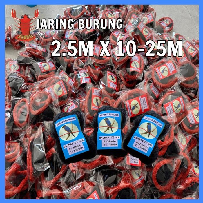 jaring perangkap burung lubang 2inc 2.5meter x 30meter warna hitam