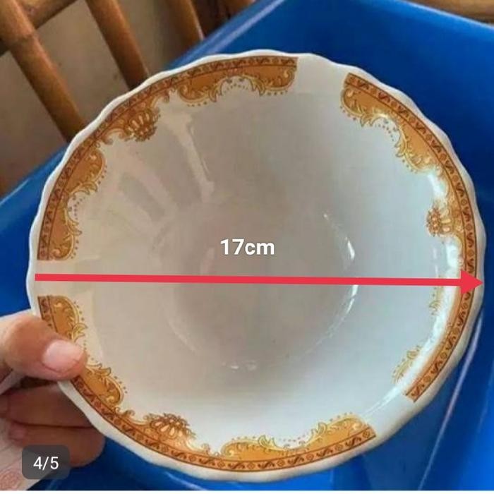 6pcs mangkok keramik kembang mahkota 7 lilia