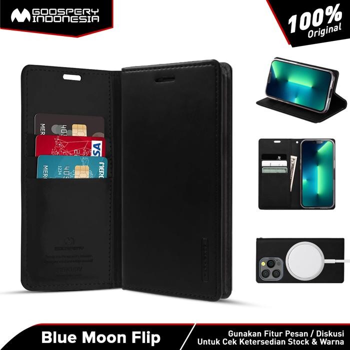 Goospery Samsung Galaxy A22 4G A225 Blue Moon Flip Leather Case