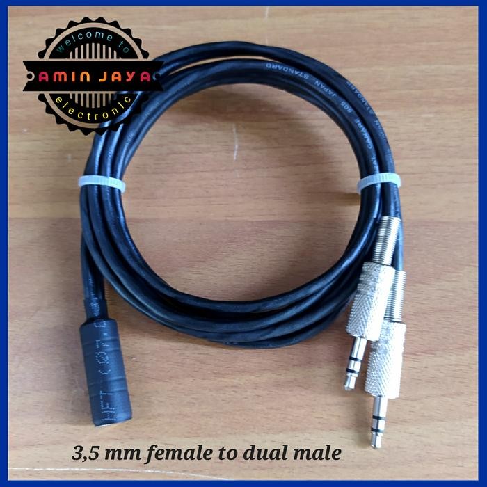 JACK AUDIO 3,5 FEMALE TO 2 JACK 3,5 MALE 1 METER