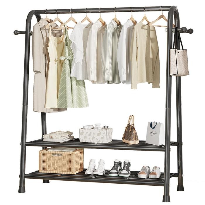 Ikea Livien - Gantungan Baju Aesthetic Stand Hanger Besi Berdiri Lemari Hanger Hitam