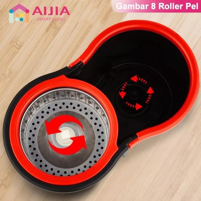 PEL LANTAI MOP SUPER SMART BISA PUTAR AIJIA MURAH + REFILL PEL