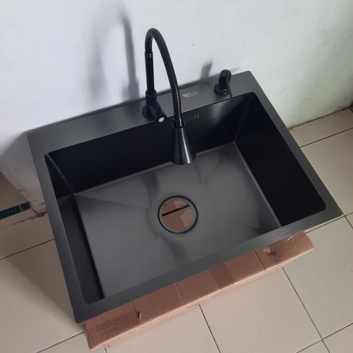 BAK CUCI PIRING HITAM/BAK WASTAFEL / KITCHEN ZINK HITAM 6045