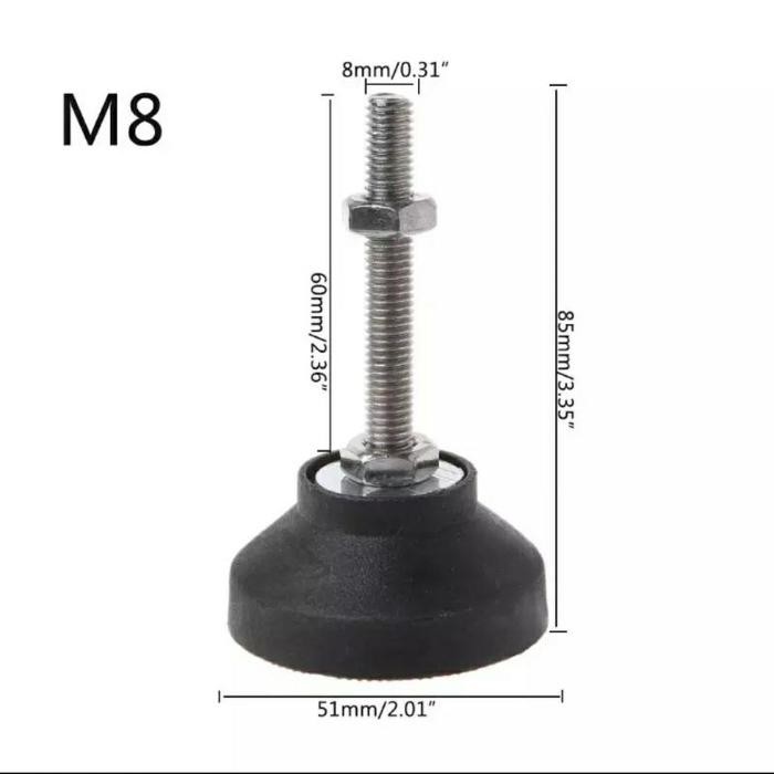 Foot Adjuster D50 M8 60 mm