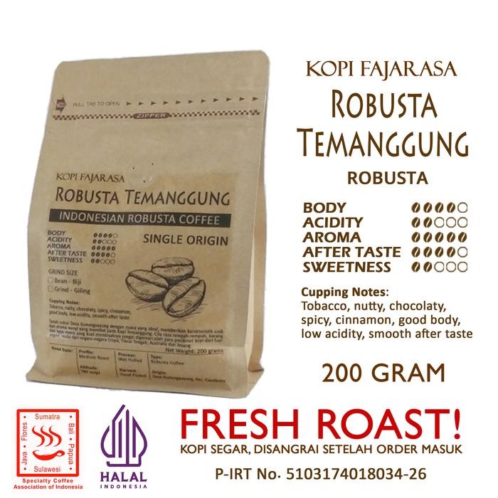 

Kopi Fajarasa Robusta Temanggung Biji Kopi Robusta 200 gram