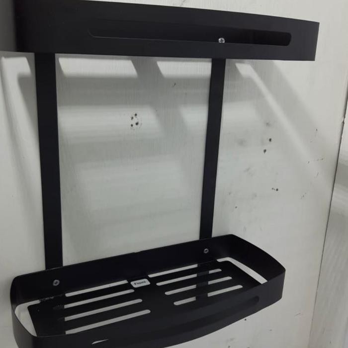 RAK SABUN STAINLESS BLACK / TEMPAT SABUN DOBEL HITAM STAINLESS