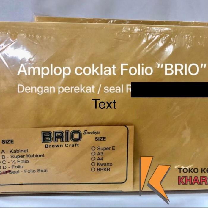 

AMPLOP COKLAT FOLIO SEAL "BRIO" KODE 1392