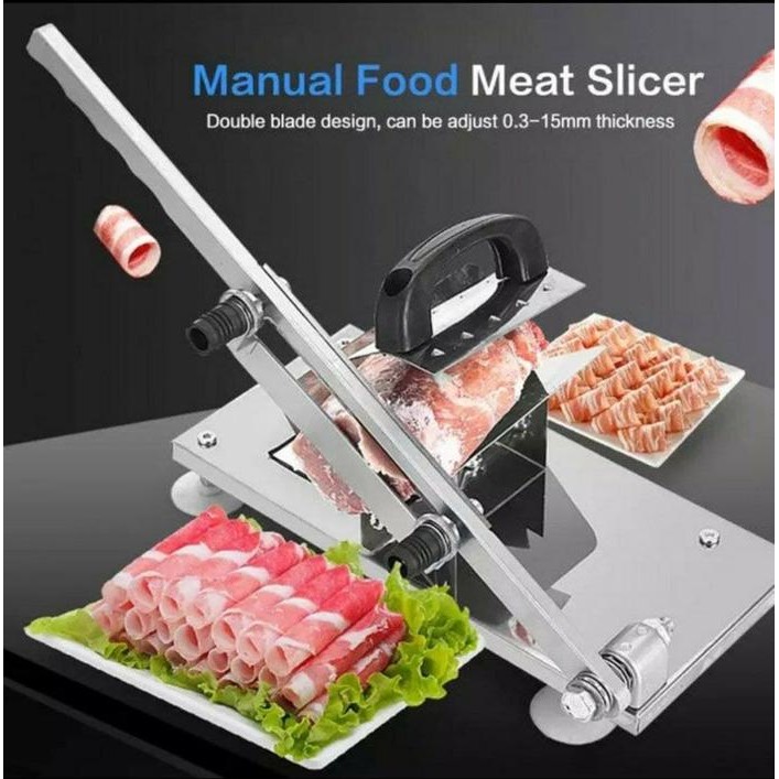 Mesin potong memotong slice daging manual meat slicer cutter