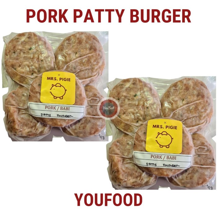 

PORK PATTY BURGER MRS.PIGIE - DAGING BURGER BABI PREMIUM 500GR KODE 782