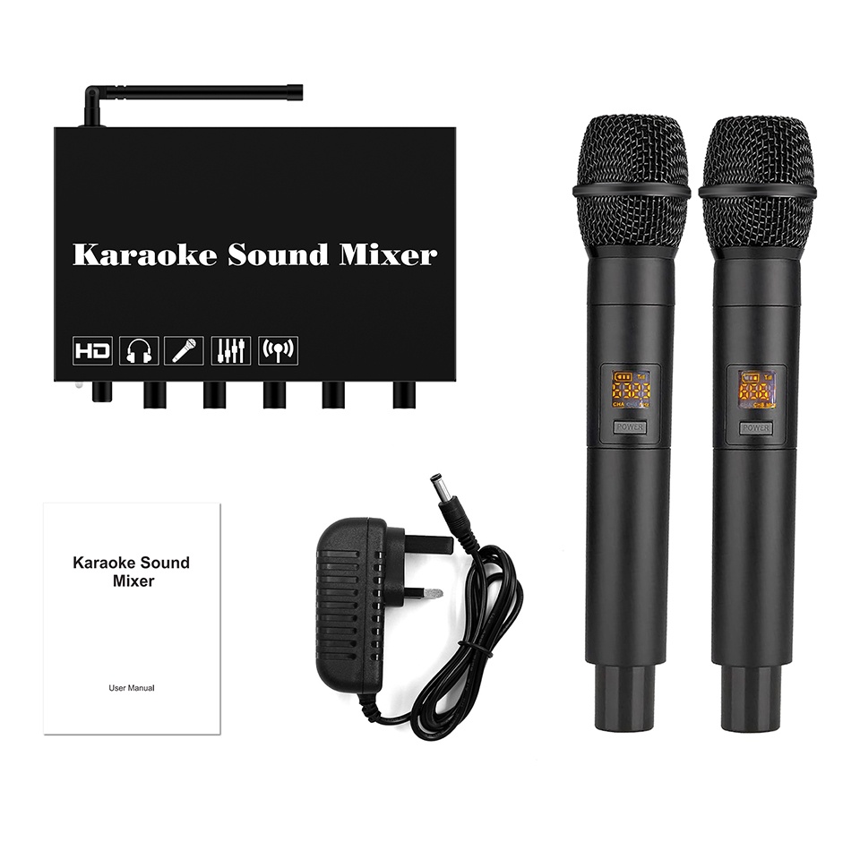 New HDMI Karaoke Sound Mixer with Wireless Microphone Support BluetoothV5.0 Karaoke Mixer System wit