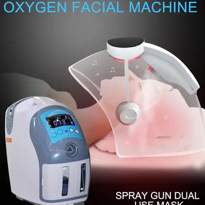 New 2024 Beauty Spa Use Skin Rejuvenation LED Oxygen Jet Therapy Face Mask Machine Oxygen Face White