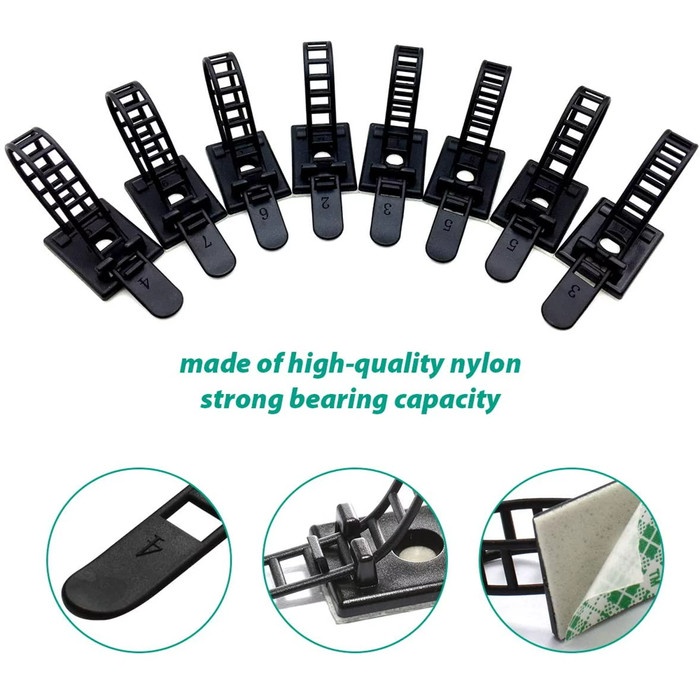 

Ties Pengikat Penjepit Kabel Tempel Cable Organizer Nylon Adjustable