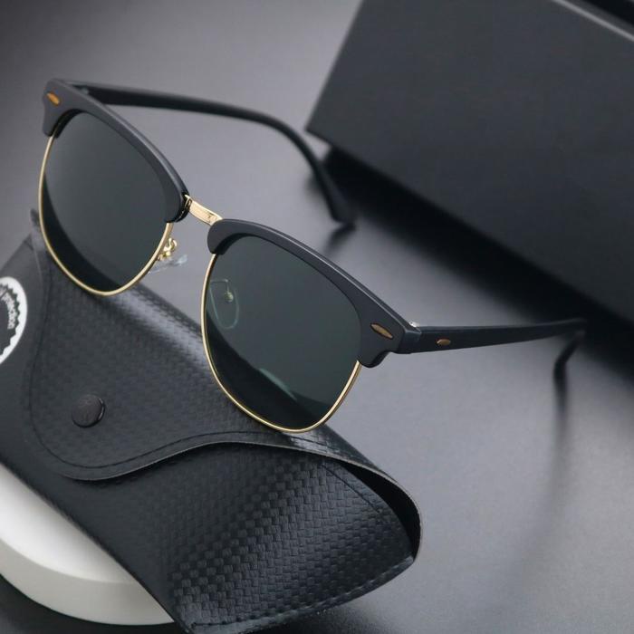 Free Dompet&Lap-3016Kacamata Hitam Matahari Original Fashion Pria, Lensa Kaca Asli Kacamata Cocok