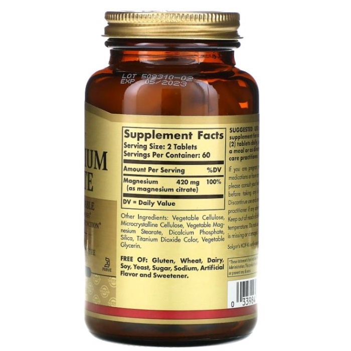 Solgar, Magnesium Citrate, 120 Tablets