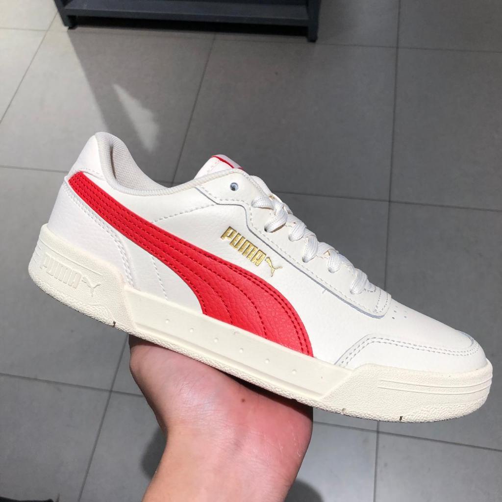 Puma Sepatu Sneakers Kasual Caracal Whisper White-High Risk Red 369863 05