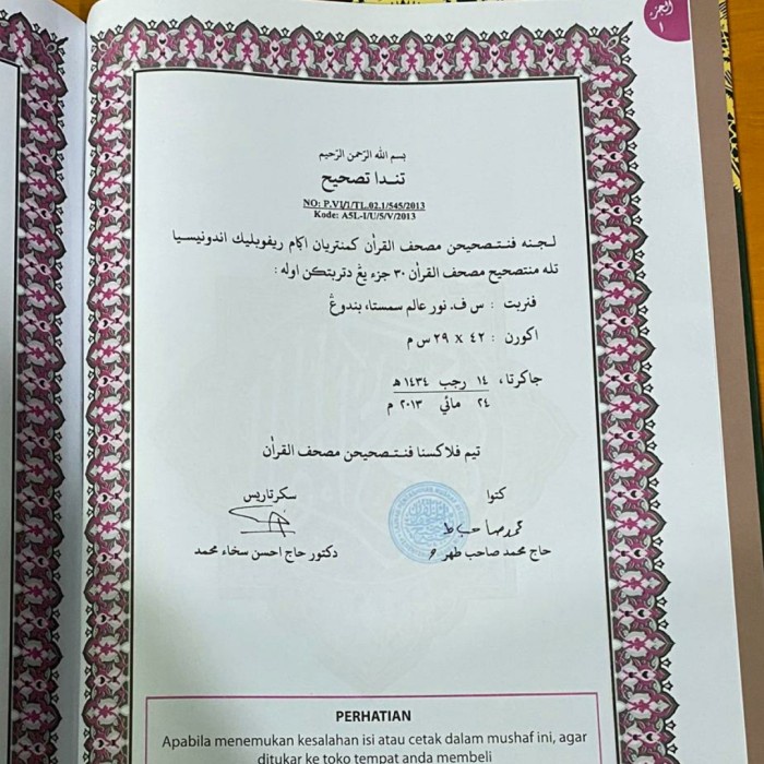 ALQURAN SAMSIA JUMBO UKURAN A3, ALQURAN LANSIA