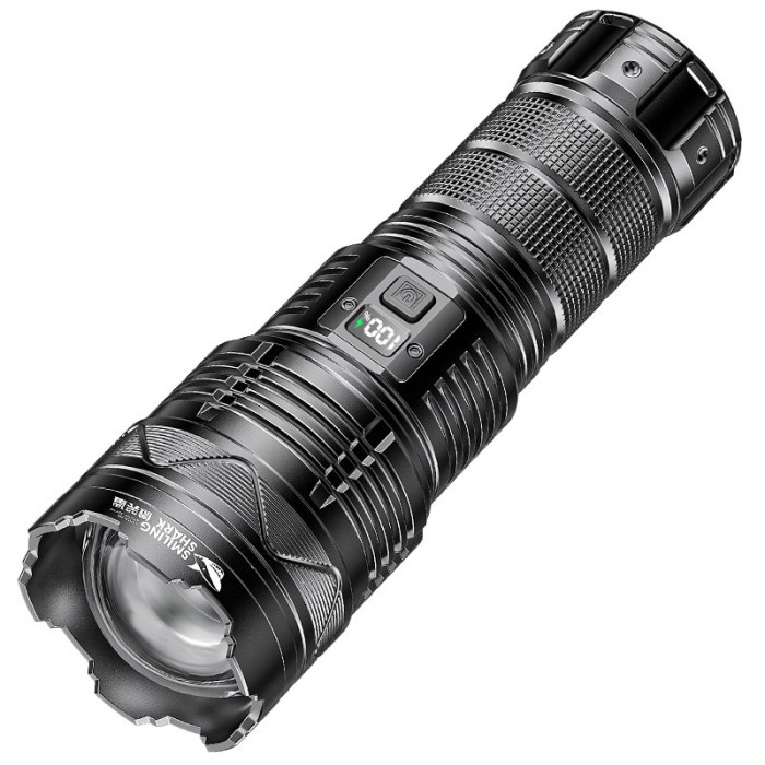 TERLARIS SENTER LED SMILING SHARK SD-5990 M77 - 5 MODE CAHAYA - ZOOM - TYPE C