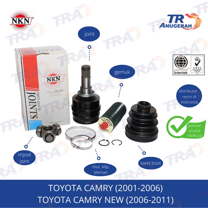 Cv Joint/As Roda Dalam Nkn Toyota Camry, Camry New
