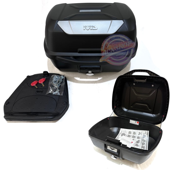 Paketan Box Motor Top Box Givi E43Ntl + Breket Box Nmax Old Nmax New