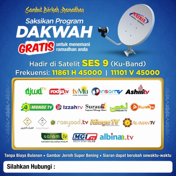 Antena TV Digital Parabola Mini Dakwah Islami