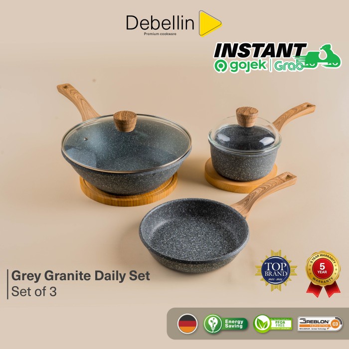 DEBELLIN PREMIUM COOKWARE SET - DAILY COOKWARE GRANITE PACKAGE