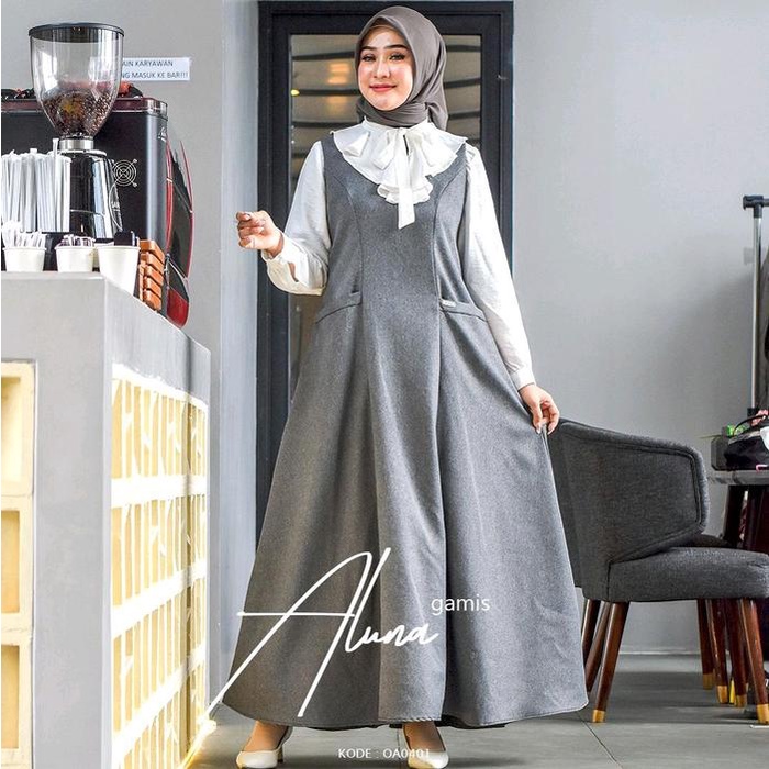 BEST SELLER One Set Aluna Atasan dan Outer Cantik by Cu2k Collection Fashion Muslimah Terkini