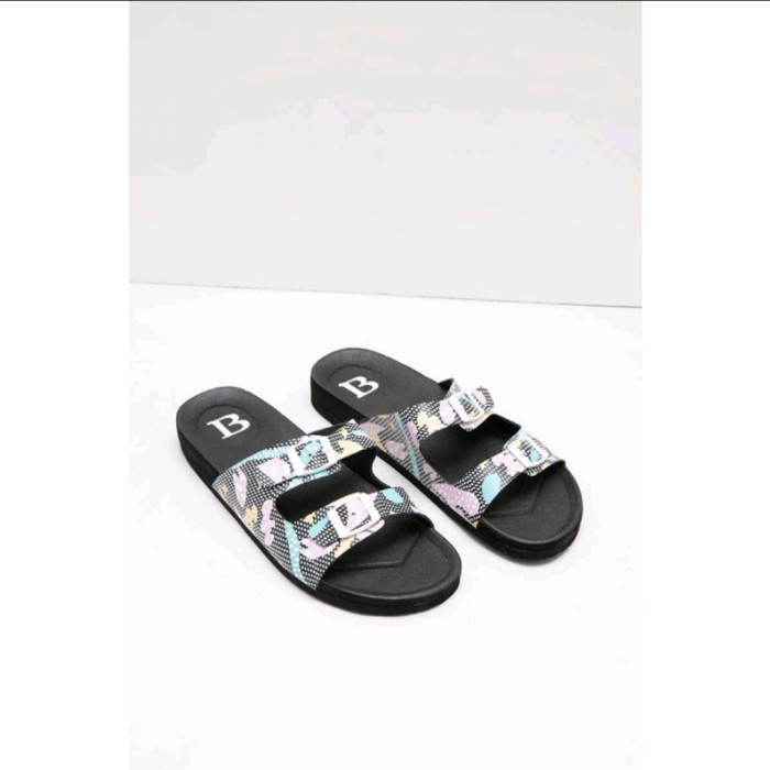 BEST SELLER berrybenka sandal wanita Sofia Sonia printed black original