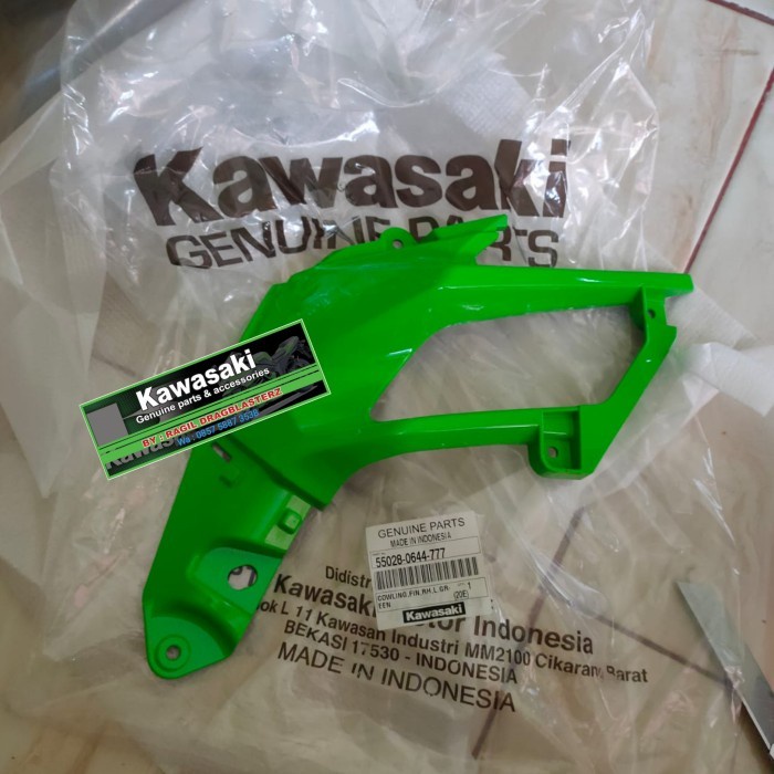 Bagus Fairing Sirip New Ninja 250 Fi 2018 Hijau Sebelah Kanan Original