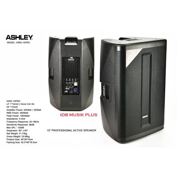 Speaker Aktif 15 Inch Ashley King15pro King 15pro Original Ashley