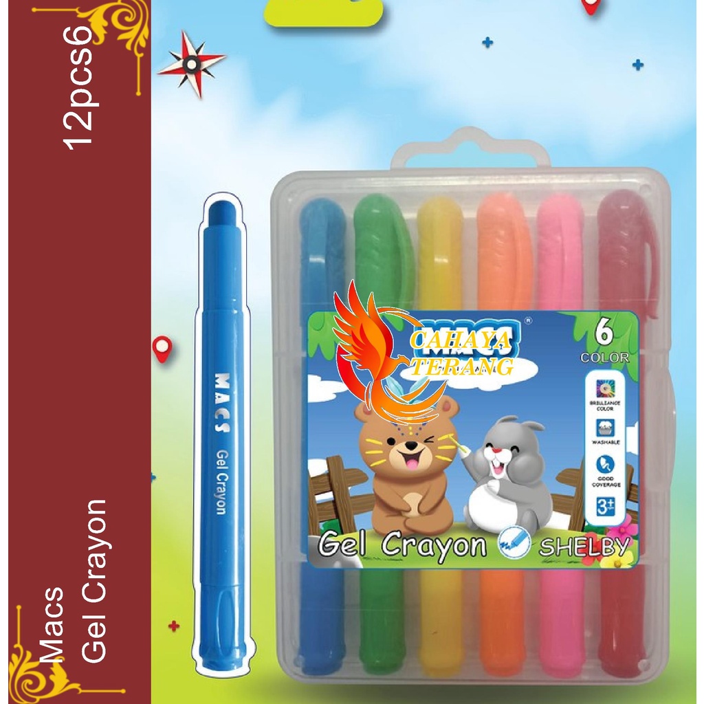 

MACS Gel Crayon Colours 6 Warna Krayon Macs Gel Crayon isi 6 Promo