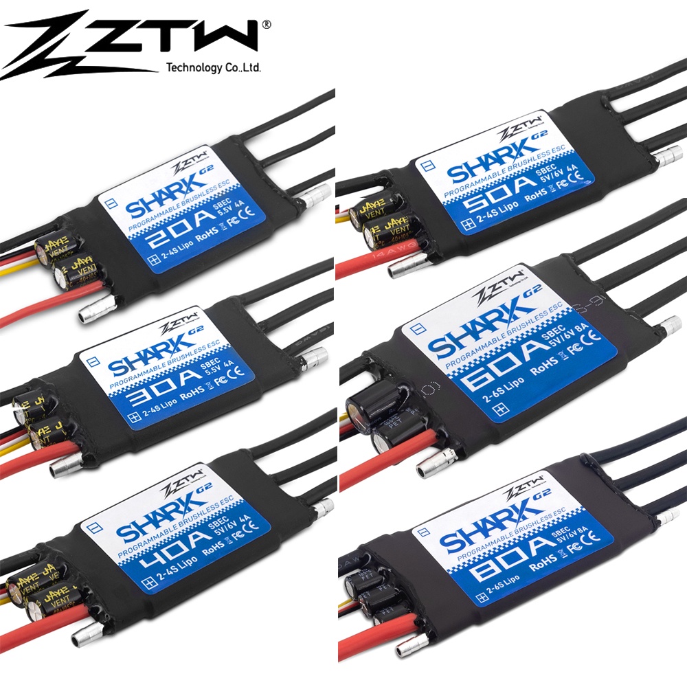 HLA ZTW Shark G2 20A/30A/40A/50A/60A/80A/100A 2-4S/ 2-6S 32-bit  Water-cooling Dual-way Waterproof B