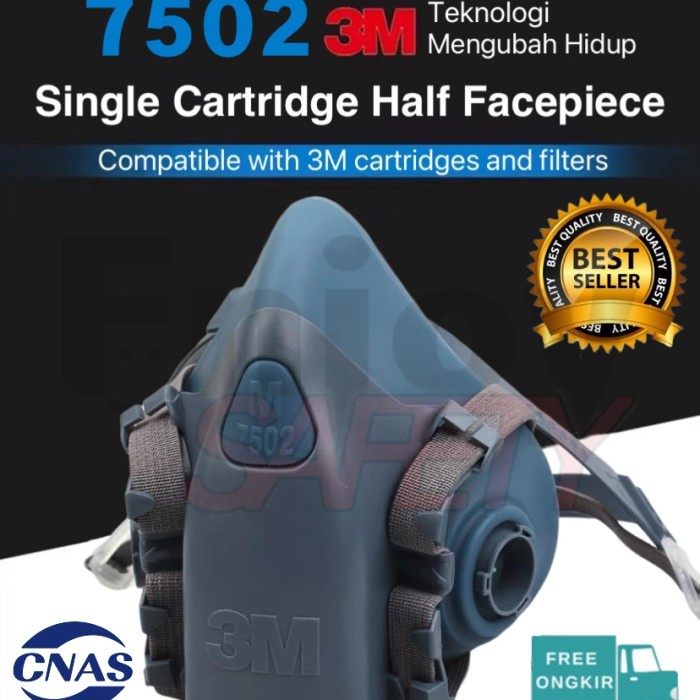 3M Masker 7502 Half Facepiece Reusable Respirator ORI Set 7502