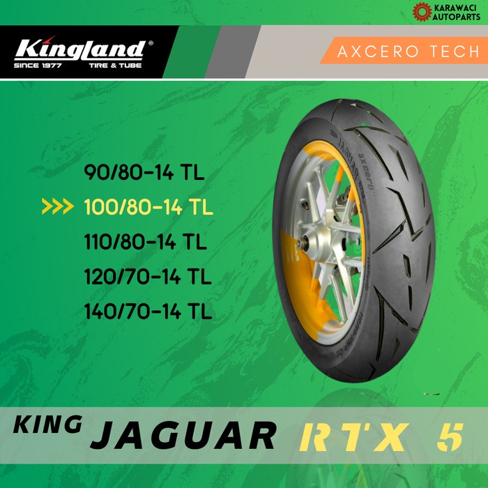 Ban Motor Kingland King Jaguar Rtx5 100/80-14 Tubeless