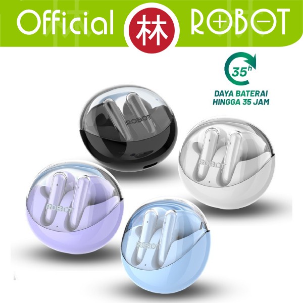 Robot Flybuds T30 Tws Wireless Earphone With Transparent Case Headset Bluetooth 5.3 New T30