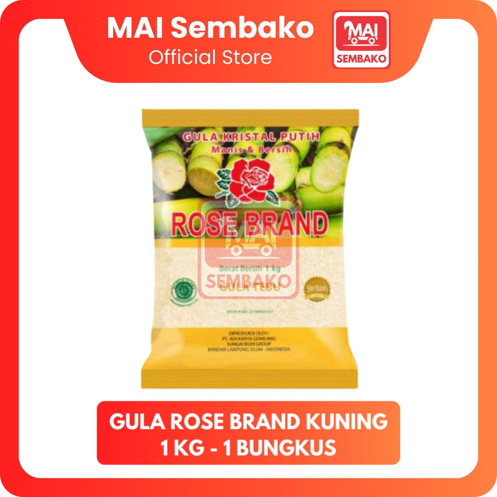 

Gula Rose Brand Kuning 1 kg - Gula Kristal Putih Gula Rose Gula Tebu 1kg - 1 Bungkus