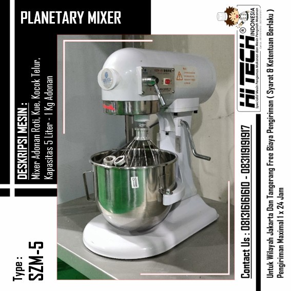 Bisa Grab Planetary Mixer 5 Liter Szm-5 Dough Mixer 5L Mixer Roti 5 L B-5