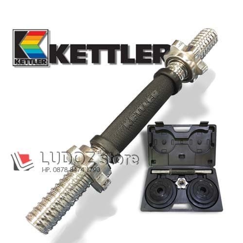 KETTLER Dumbell 10kg RUBBERIZED Set Barbell Dumbel Barbel karet rubber
