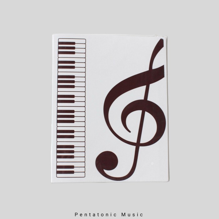 White Keyboard Clear Holder Tempat Partitur File Kertas Musik Map Kode 109