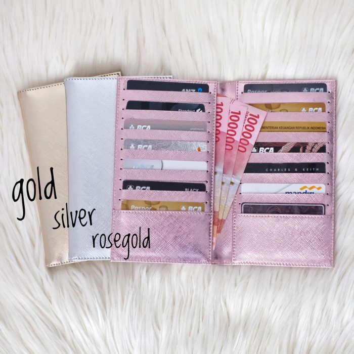 

Card Holder Dompet Kartu BOOK 24 Slot NEW Rose Gold / Silver / Gold Kode 1133