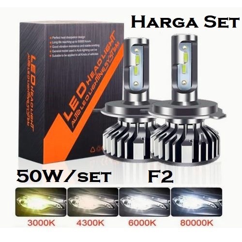 Lampu Led H4 H11 Hb3 9005 60W 50W Tipe T6 F2 Csp 3570 Mobil Premium