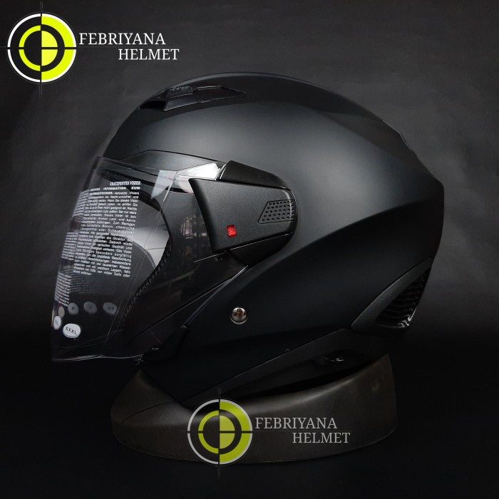 Helm Zeus Zs611 Solid Black Doff Half Face Zeus Zs 611