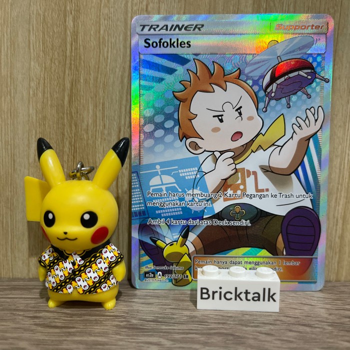 (BRI) Kartu Pokemon TCG Sofokles SR Trainer Supporter AS2a 192/171 Trading Card Game Indonesia