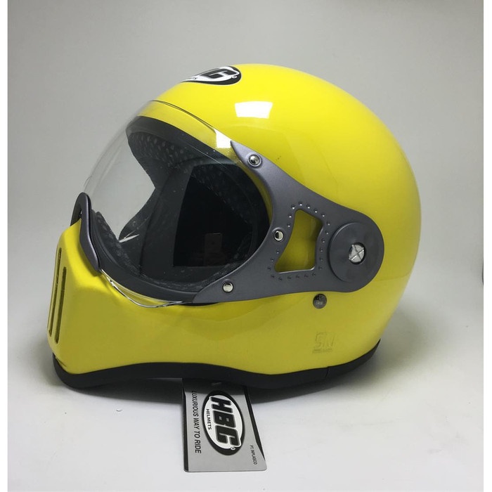 Helm Motor Hbc Cakil Pilot Yellow Glossy / Kuning Kilap Sni - Size S
