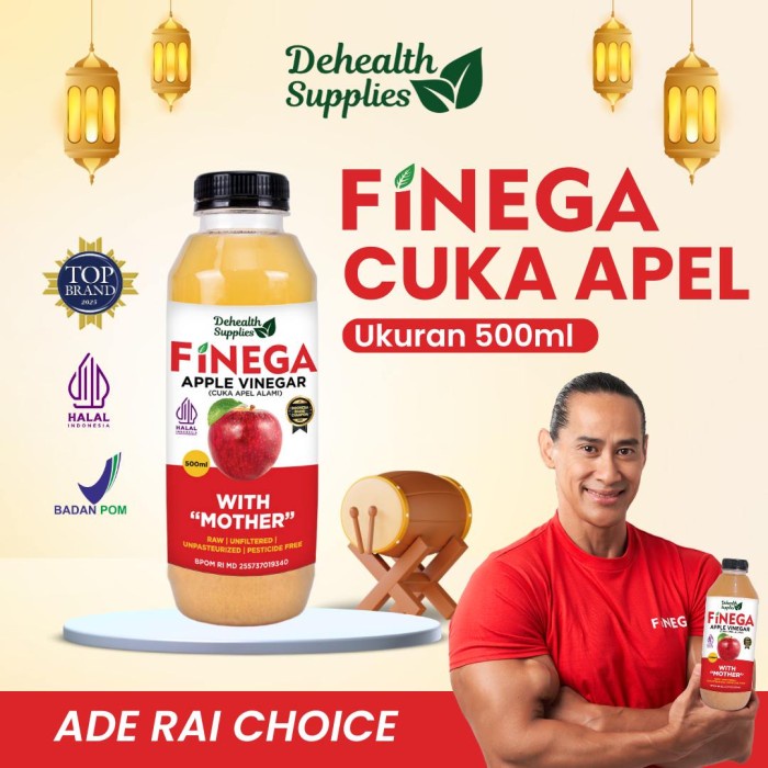 

FINEGA CUKA APEL 500ml Kemasan Plastik