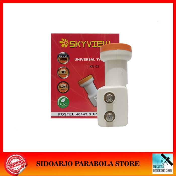 LNB Parabola Skyview KU Band Dual Output Untuk 2 Receiver