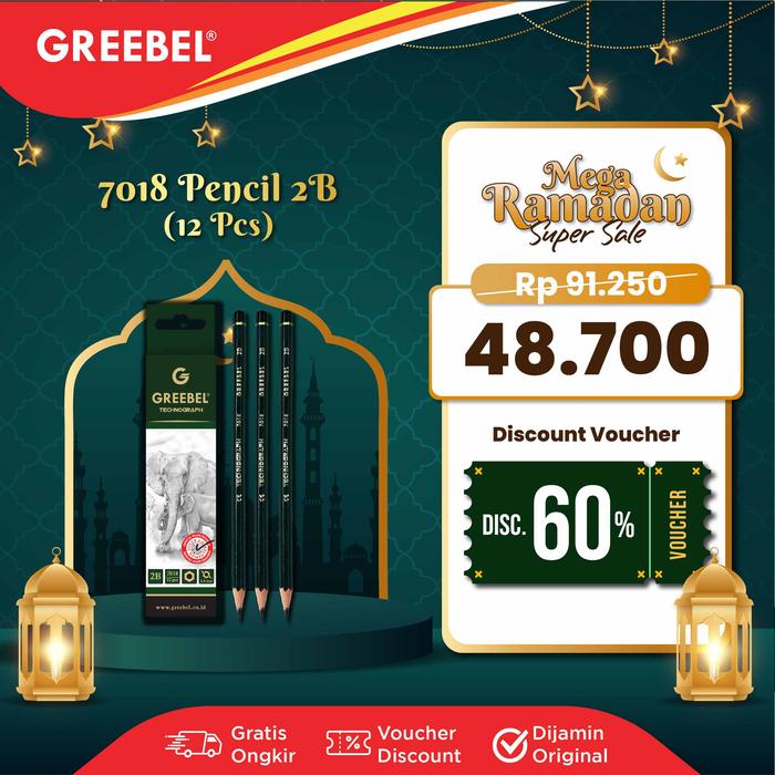 

GRATIS ONGKIR GREEBEL Pensil Pencil Kayu 2B (7018 12PCS/SET) / Pensil Tulis Ujian Sekolah Pensil