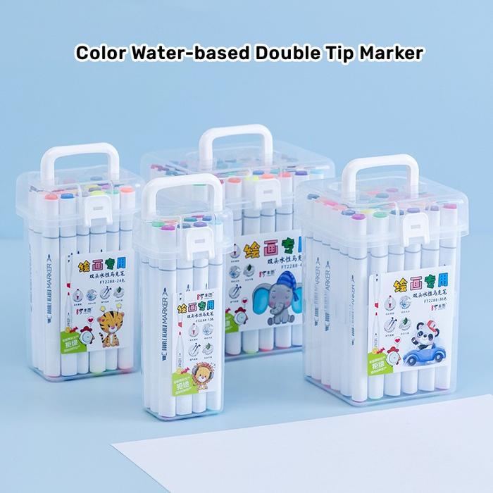 

PROMO SPECIAL Set 12/24/36/48 Warna Spidol Warna Sketch Marker 2in1 Spidol Sketsa Double Tip Siswa